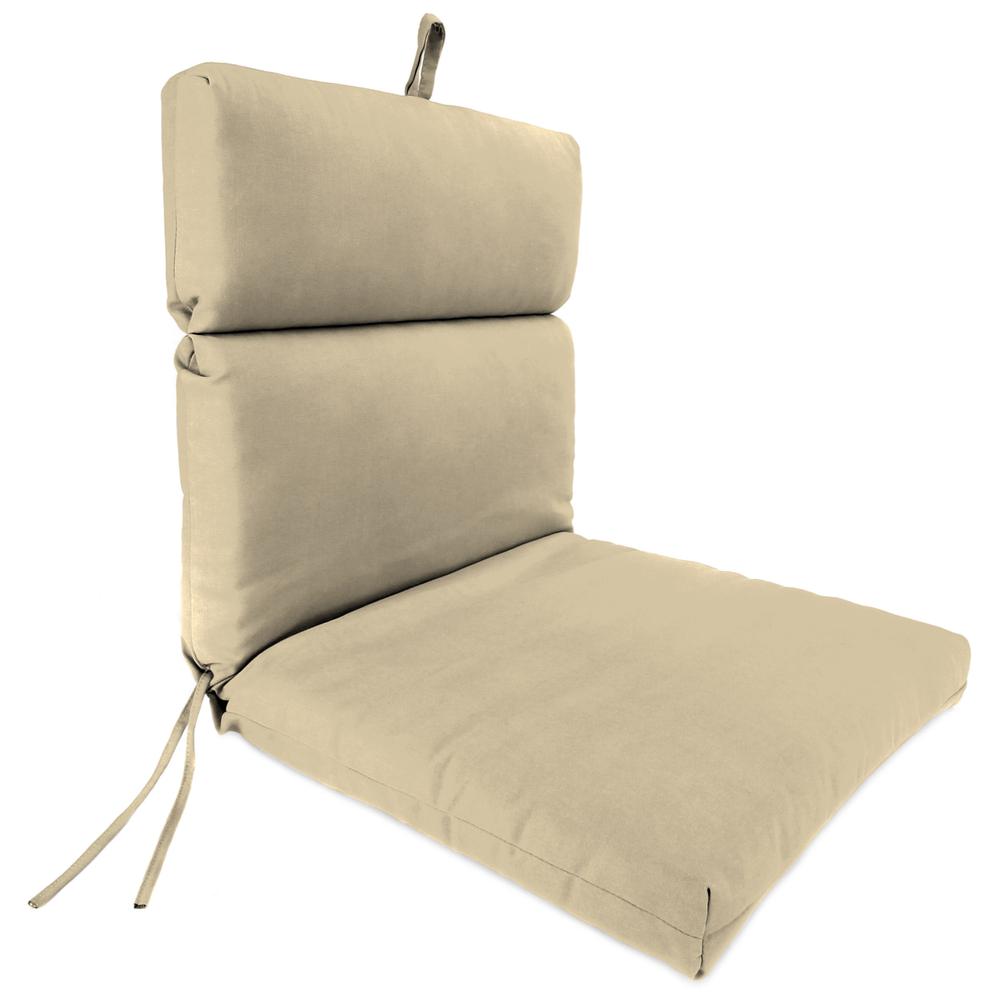 Outdoor French Edge Chair Cushion, Beige color. Picture 1