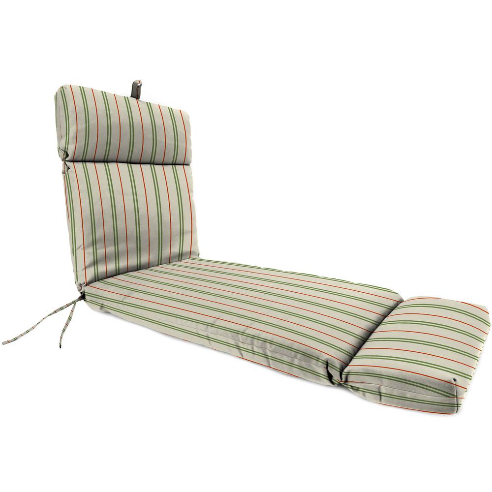 Gallan Cedar Grey Stripe Rectangular French Edge Outdoor Cushion with Ties. Picture 1