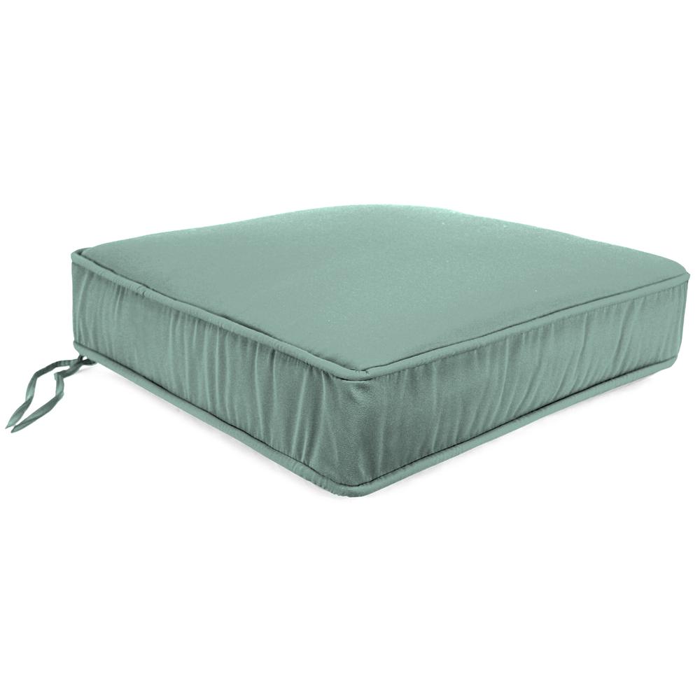 Canvas Spa Solid Boxed Edge Outdoor Deep Seat Cushion with Ties and Welt. Picture 1