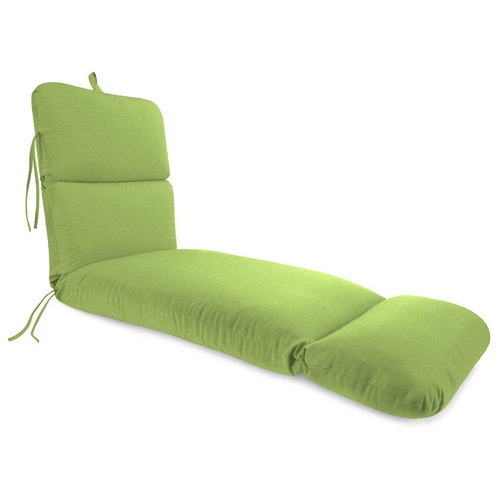McHusk Leaf Green Solid Outdoor Chaise Lounge Cushion with Ties and Hanger Loop. Picture 1