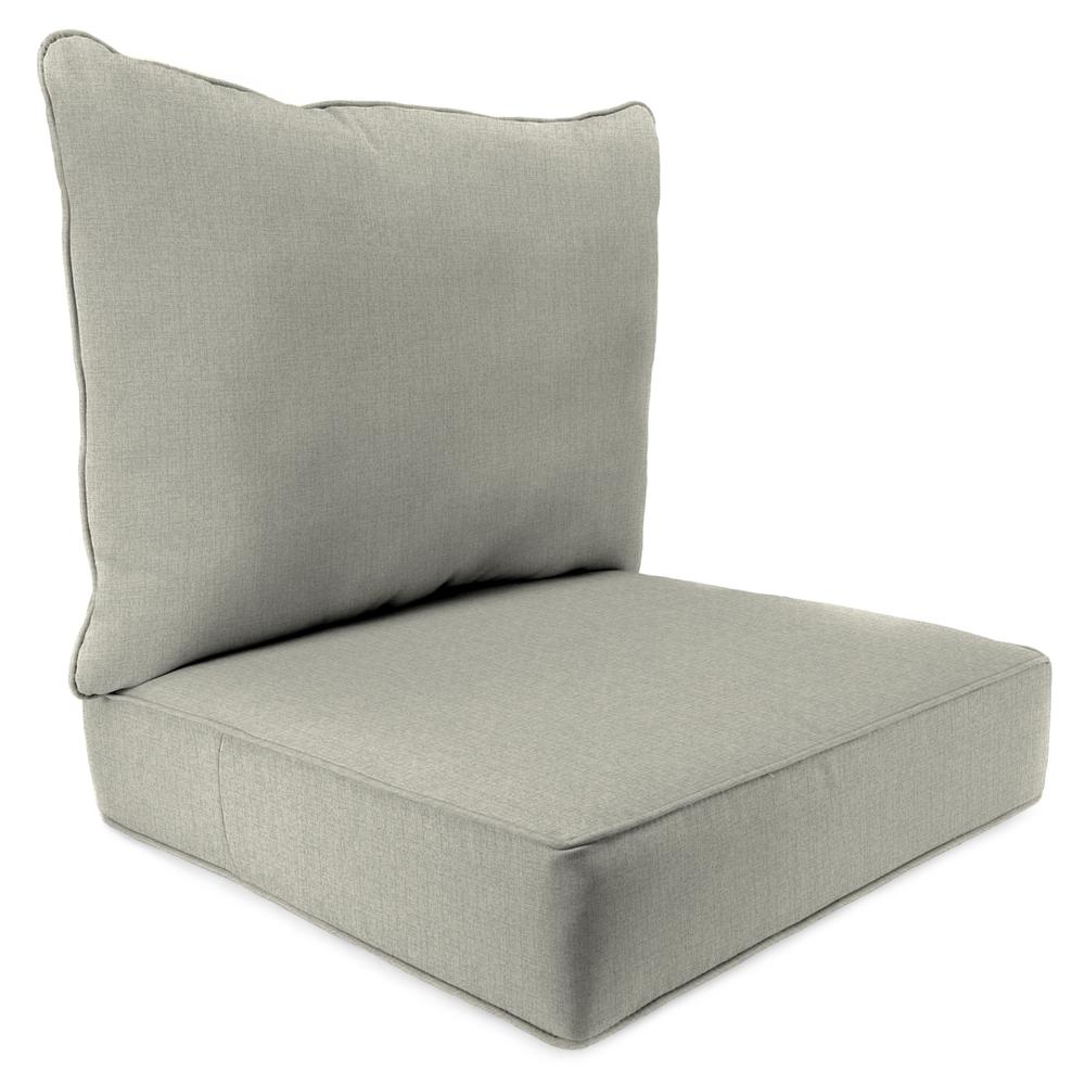 McHusk Stone Grey Outdoor Deep Seating Chair Seat and Back Cushion Set with Welt. Picture 1