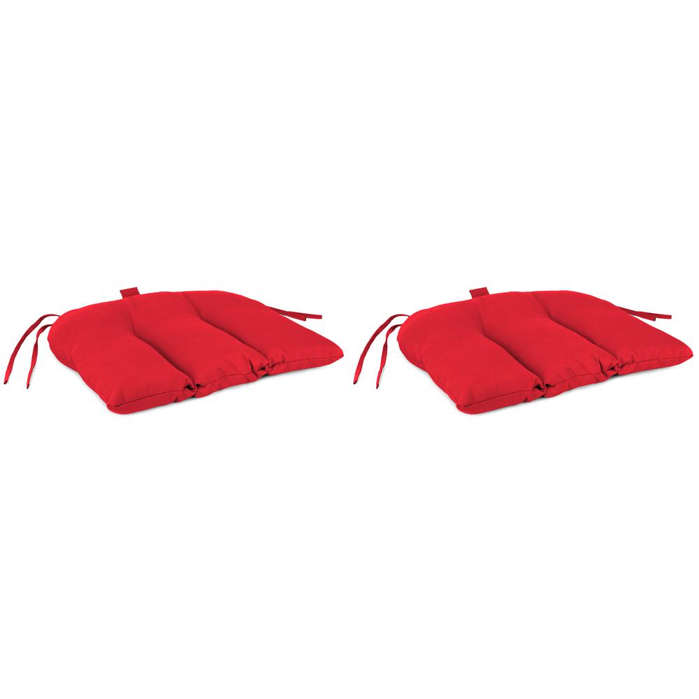 Outdoor Countour Seat Cushion, 2-Pack, Red color. Picture 1