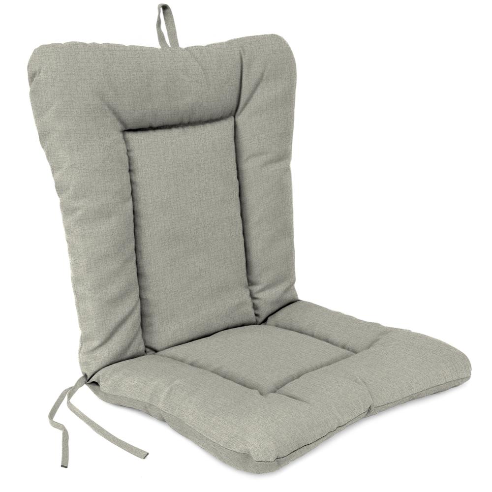 McHusk Stone Grey Solid Outdoor Chair Cushion with Ties and Hanger Loop. Picture 1