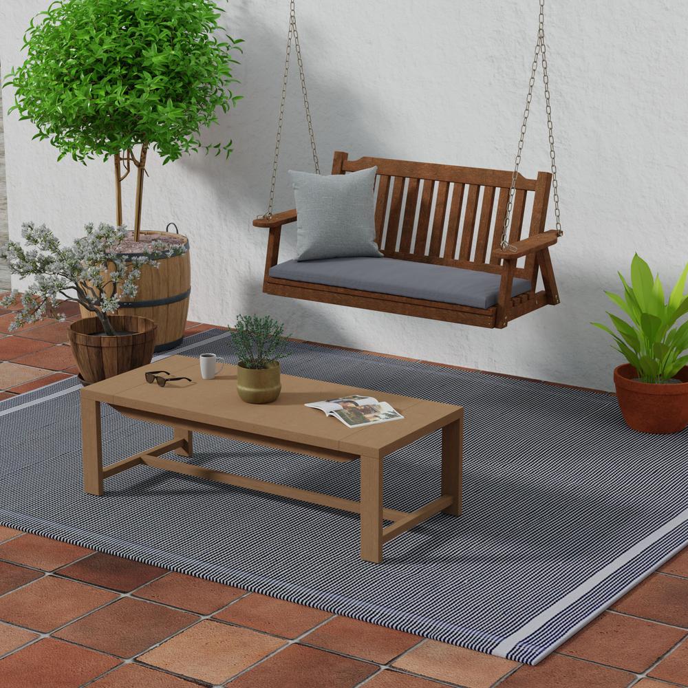 Sunbrella Canvas Charcoal Grey Solid Outdoor Settee Swing Bench Cushion. Picture 3