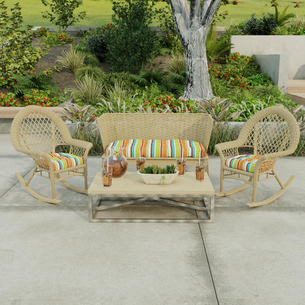 3-Piece Covert Breeze Multi Stripe Tufted Outdoor Cushion Set. Picture 3