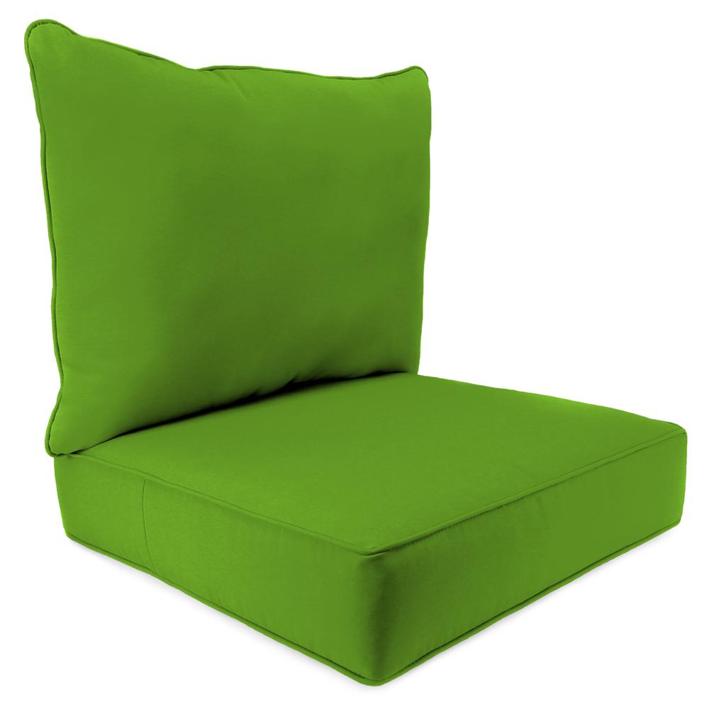 2 Piece Deep Seat Chair Cushion, Green color. Picture 1