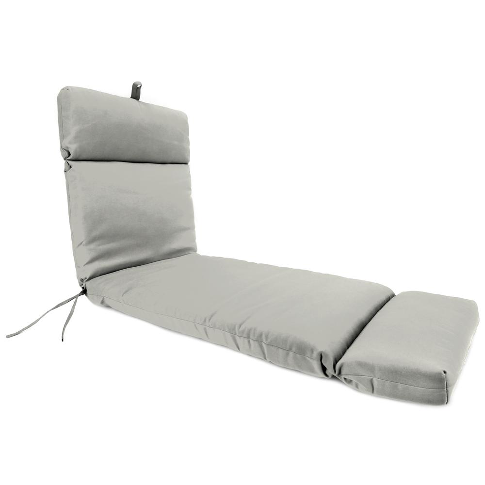 Sunbrella Canvas Granite Grey Solid French Edge Outdoor Cushion with Ties. Picture 1