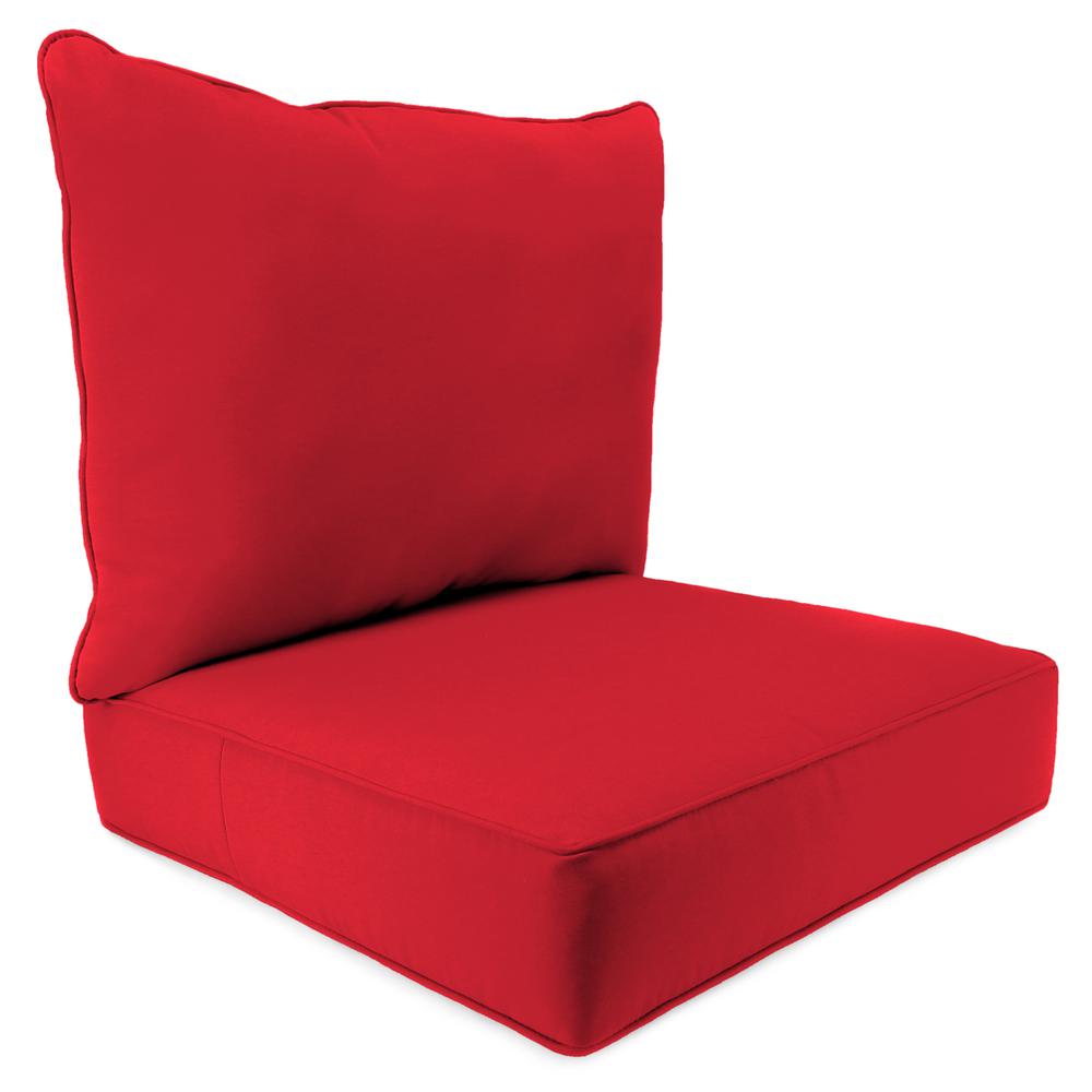 2 Piece Deep Seat Chair Cushion, Red color. Picture 1