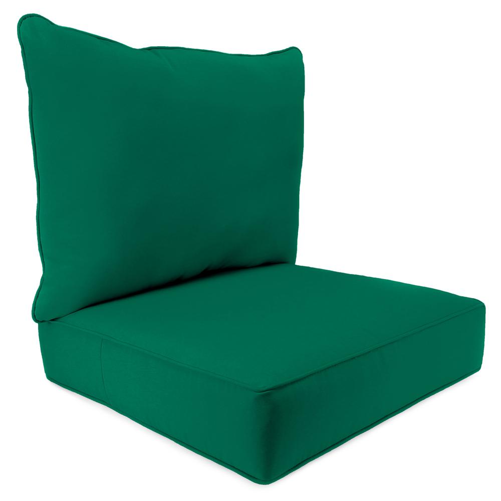 Sunbrella Forest Green Outdoor Chair Seat and Back Cushion Set with Welt. Picture 1