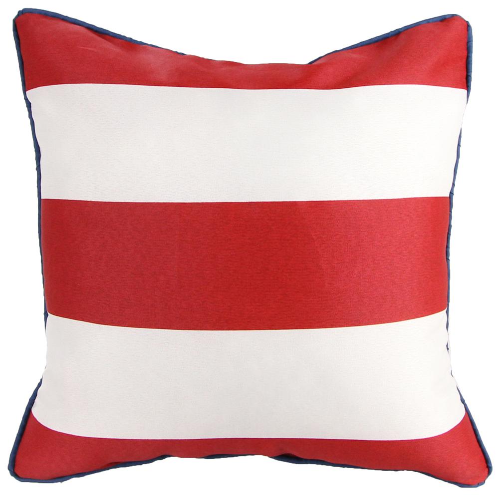 Red, White and Blue Stars and Stripes Knife Edge Reversible Outdoor Throw Pillow. Picture 1