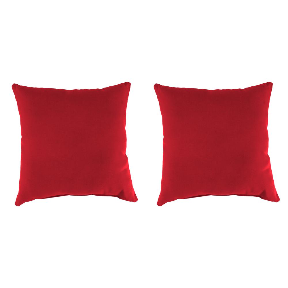 Set of two Outdoor Square Toss Pillows, Red color. Picture 1