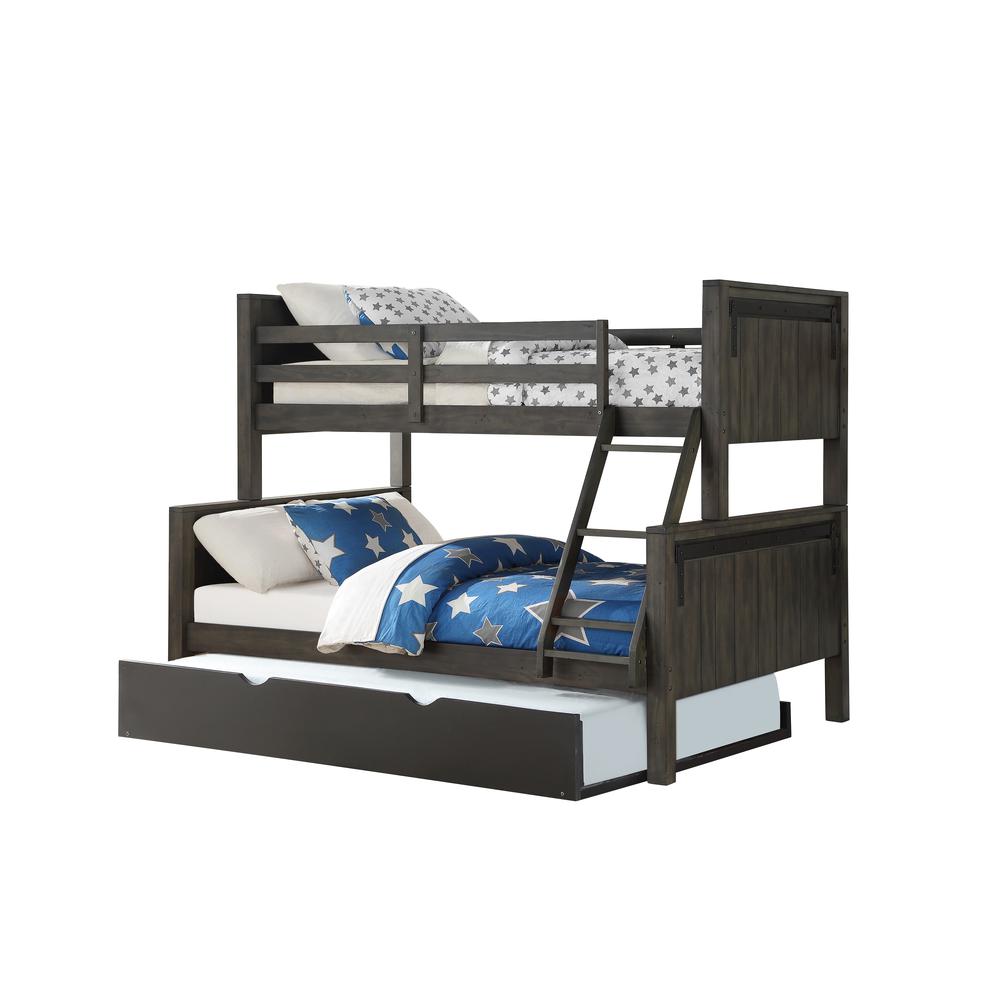 Twin/Full Barn Style Bunkbed W/Twin Trundle Bed. Picture 1