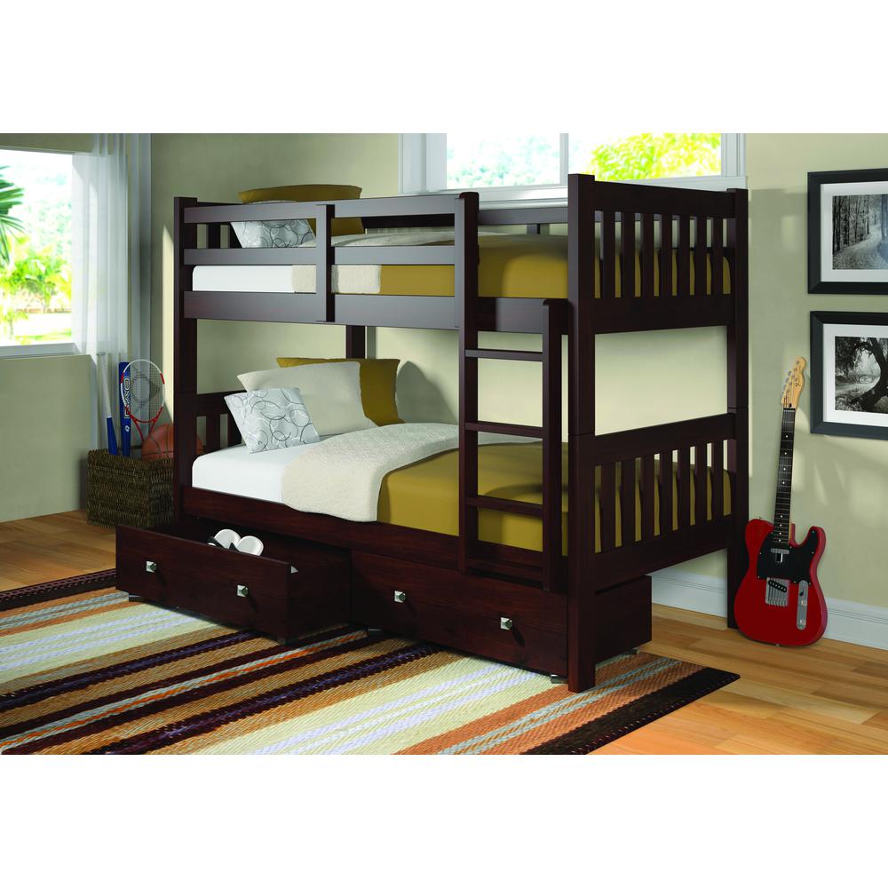 Twin/Twin Mission Bunk Bed, Drawers Or Trundle Not Included. Picture 5