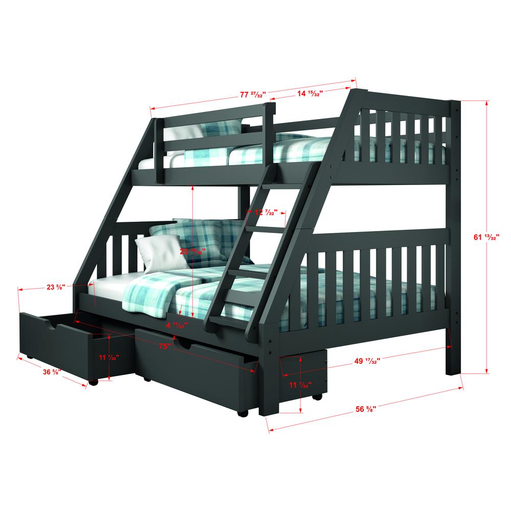 Twin/Twin Mission Bunk Bed, Drawers Or Trundle Not Included. Picture 7