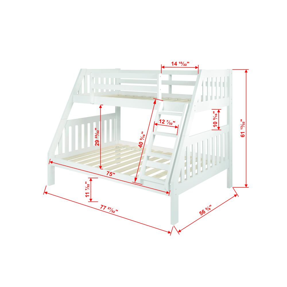 Twin/Full Mission Bunk Bed White. Picture 2