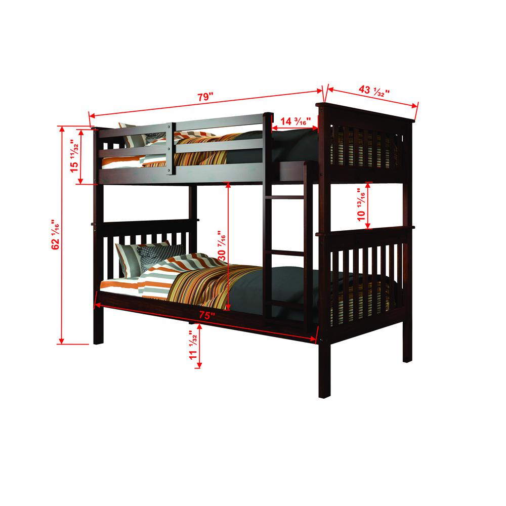 T/T Mission Bunk Bed, without drawers. Picture 2