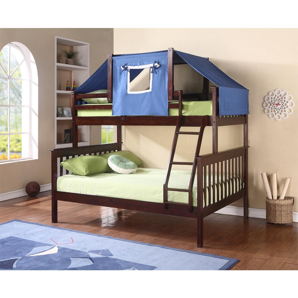 Twin/Full Mission Bunk Bed W/Blue Tent. Picture 1
