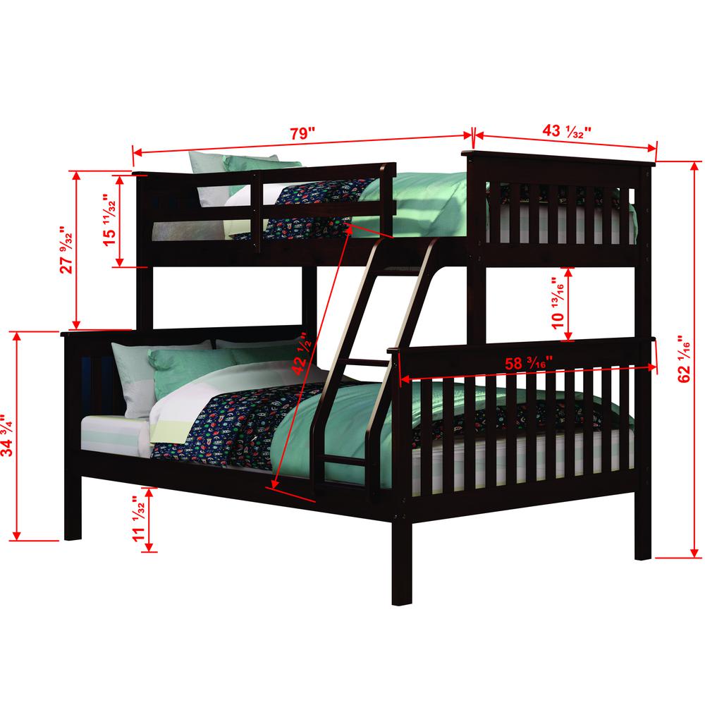 Twin Full Mission Bunk Bed Drawers Or, Mission Twin Over Full Bunk Bed With Trundle