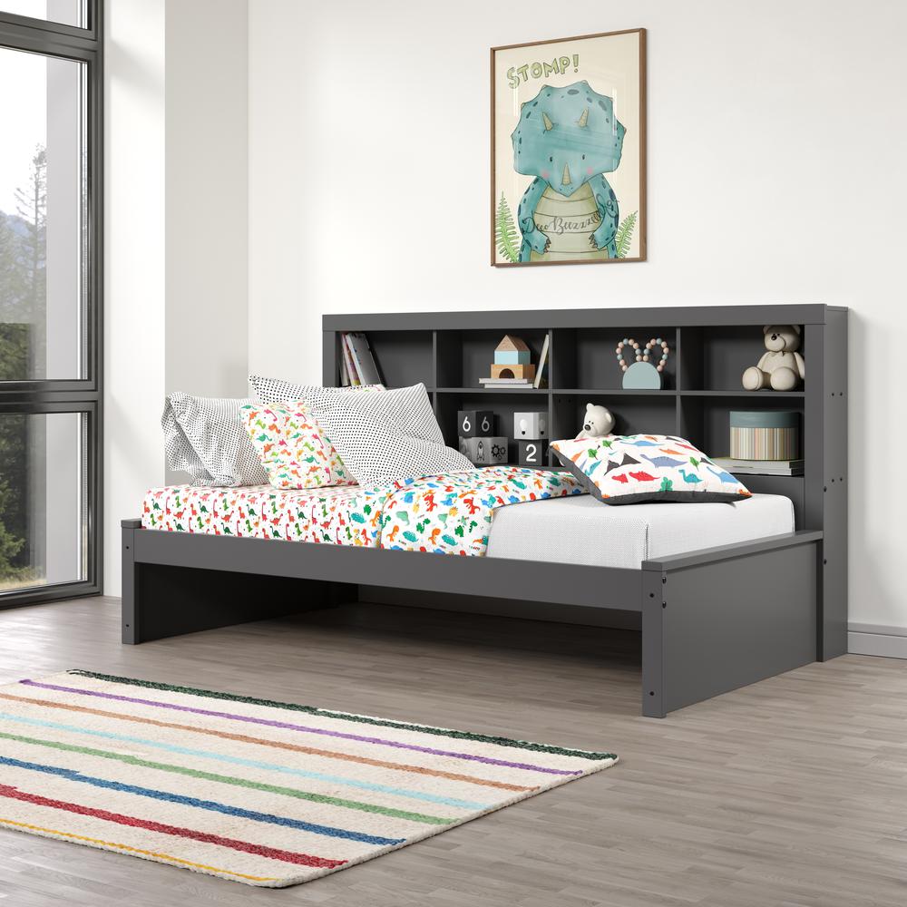 TWIN BOOKCASE DAYBED GARK GREY. Picture 5