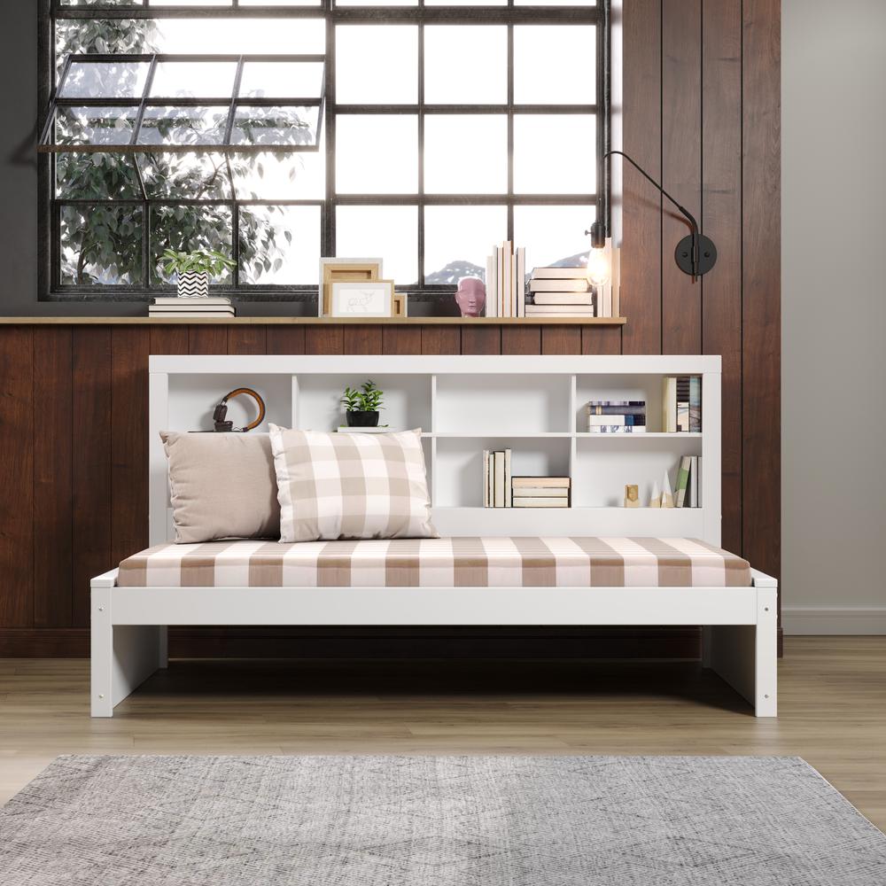 TWIN BOOKCASE DAYBED WHITE. Picture 4