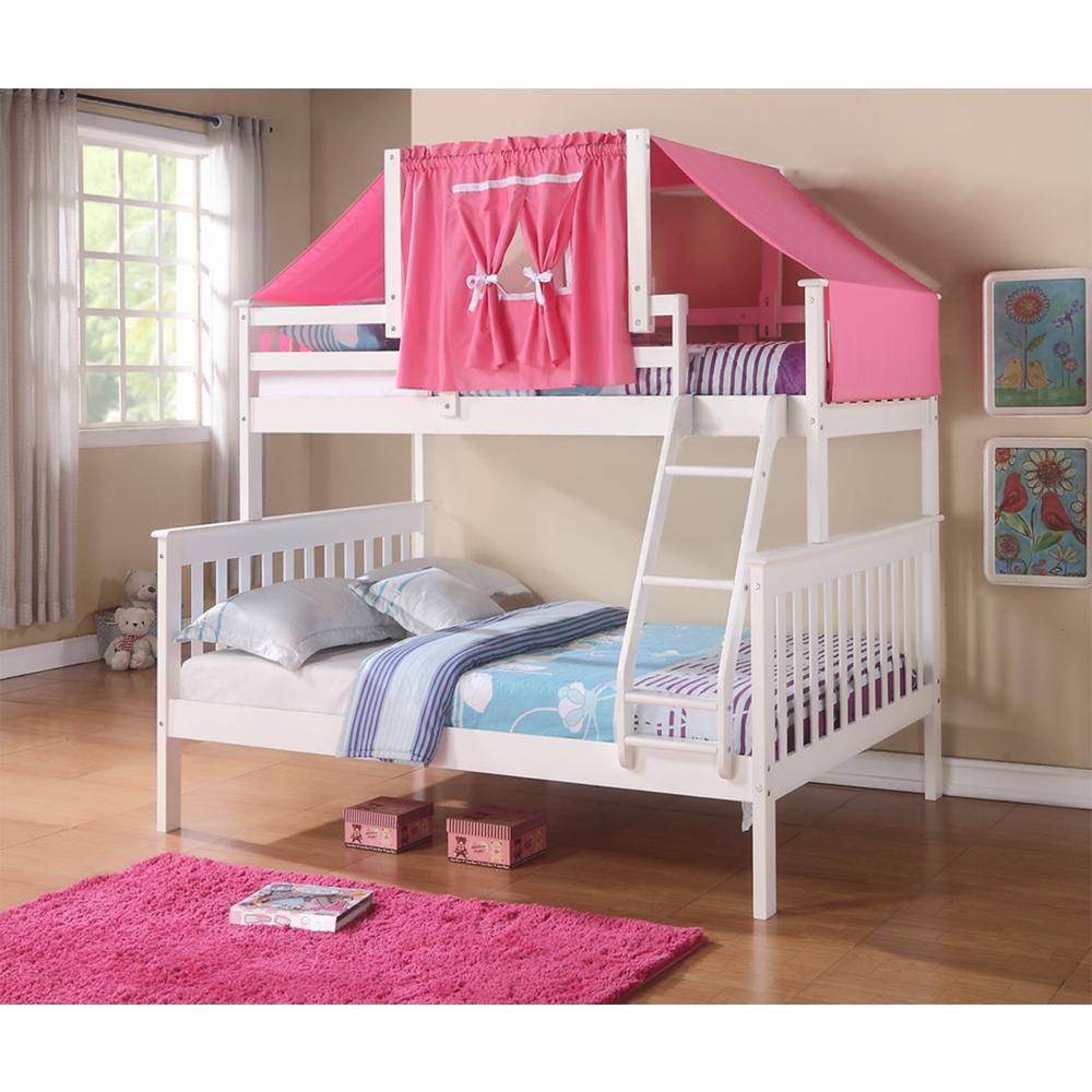 Twin/Full Mission Bunk Bed W/Pink Tent. Picture 1