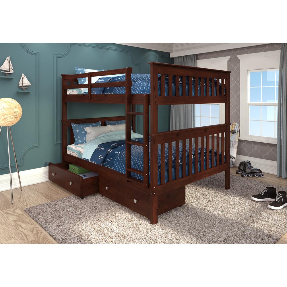 Full/Full Mission Bunk Bed W/Dual Under Bed Drawers. Picture 3