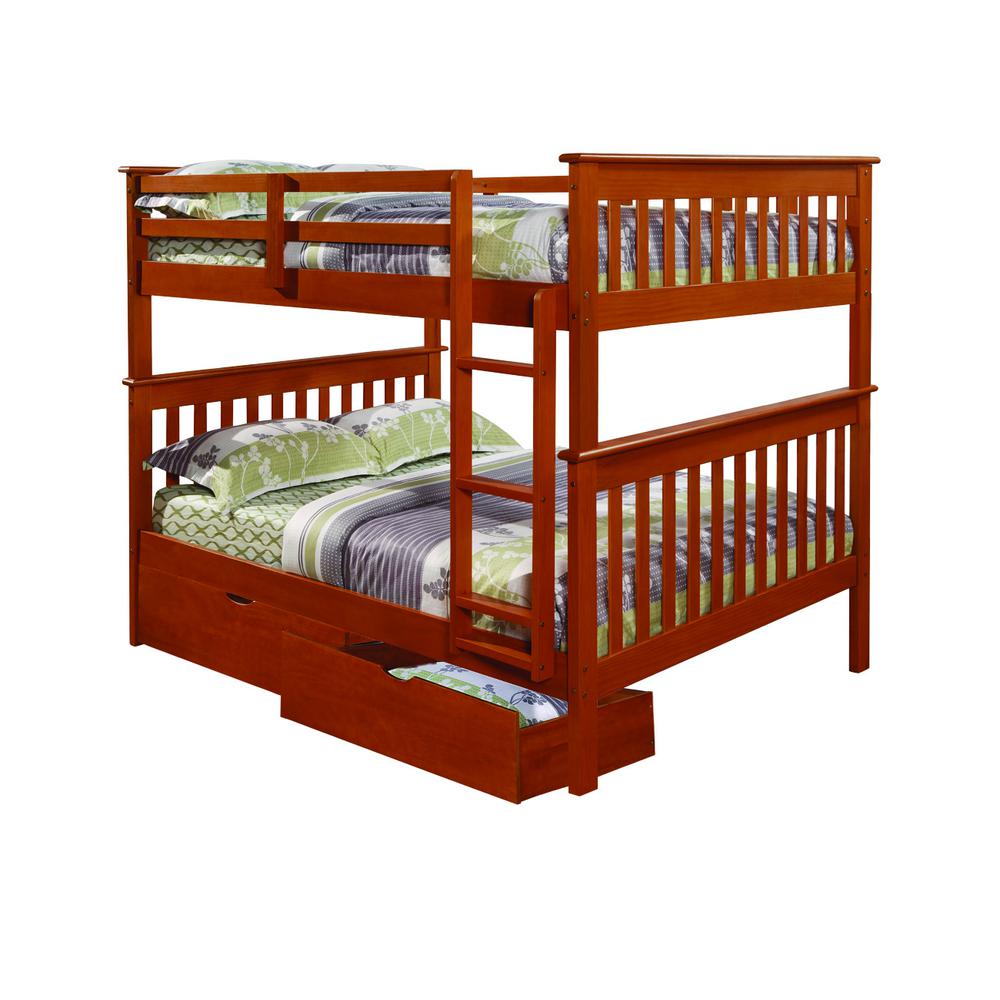 Full/Full Mission Bunk Bed W/Dual Under Bed Drawers. The main picture.