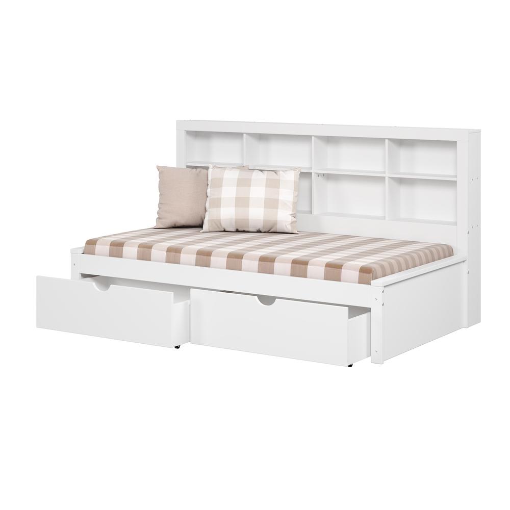 TWIN BOOKCASE DAYBED WITH DRAWERS WHITE. Picture 2