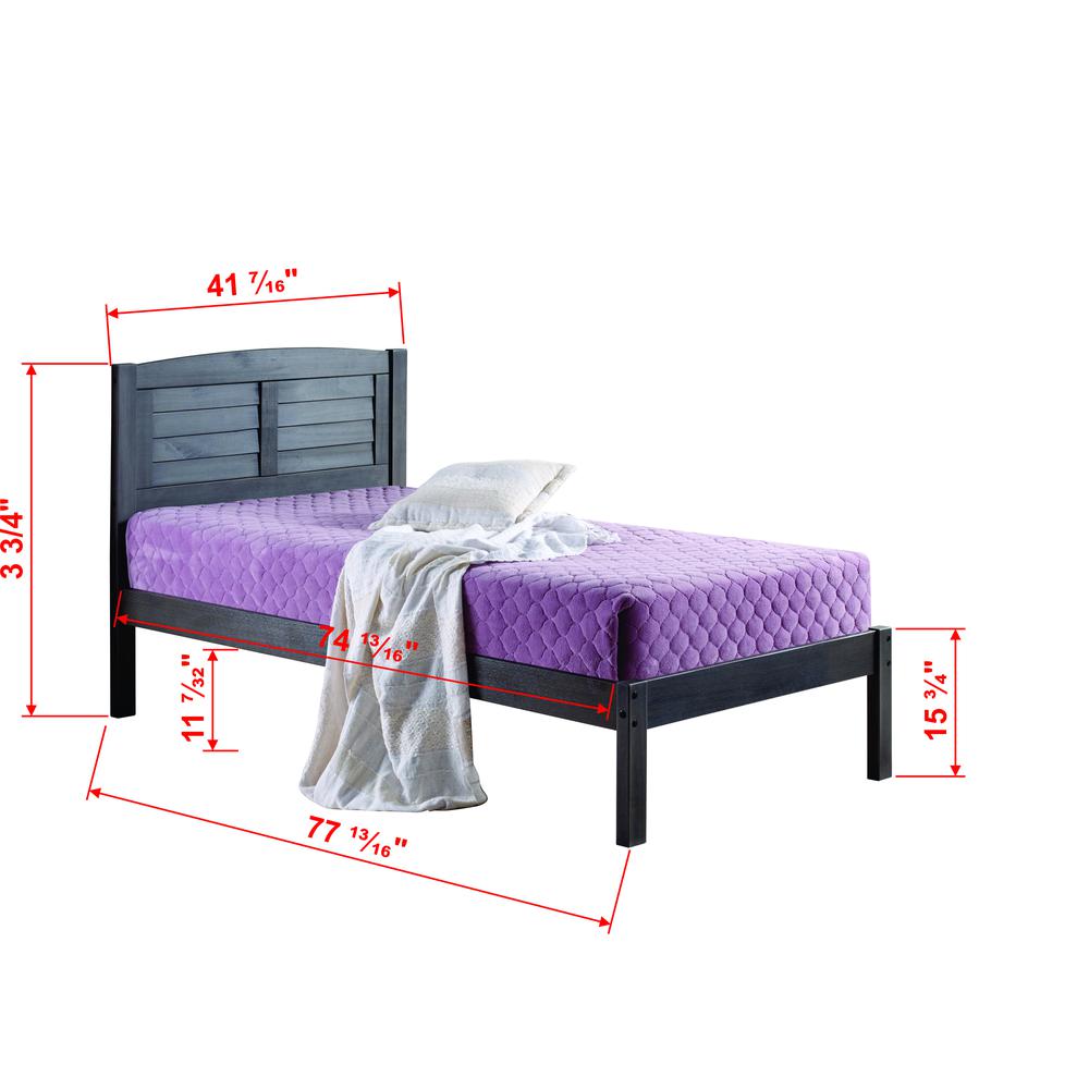 Twin Louver Bed W/Twin Trundle Bed. Picture 4