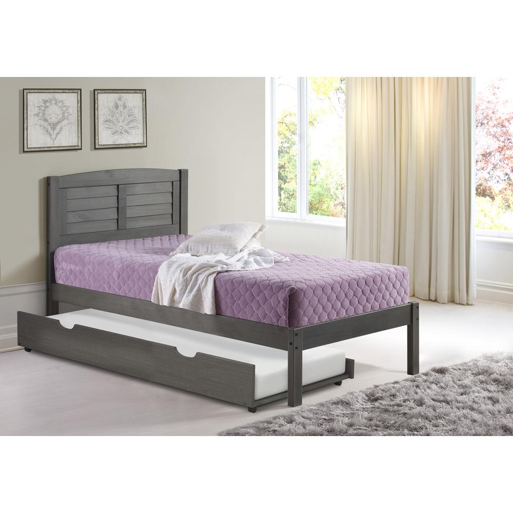Twin Louver Bed W/Twin Trundle Bed. Picture 3