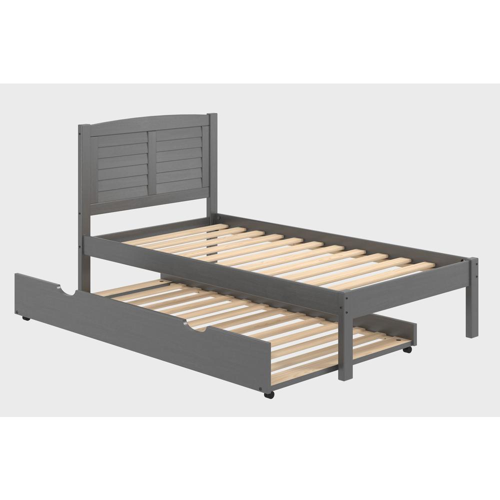 Twin Louver Bed W/Twin Trundle Bed. Picture 1