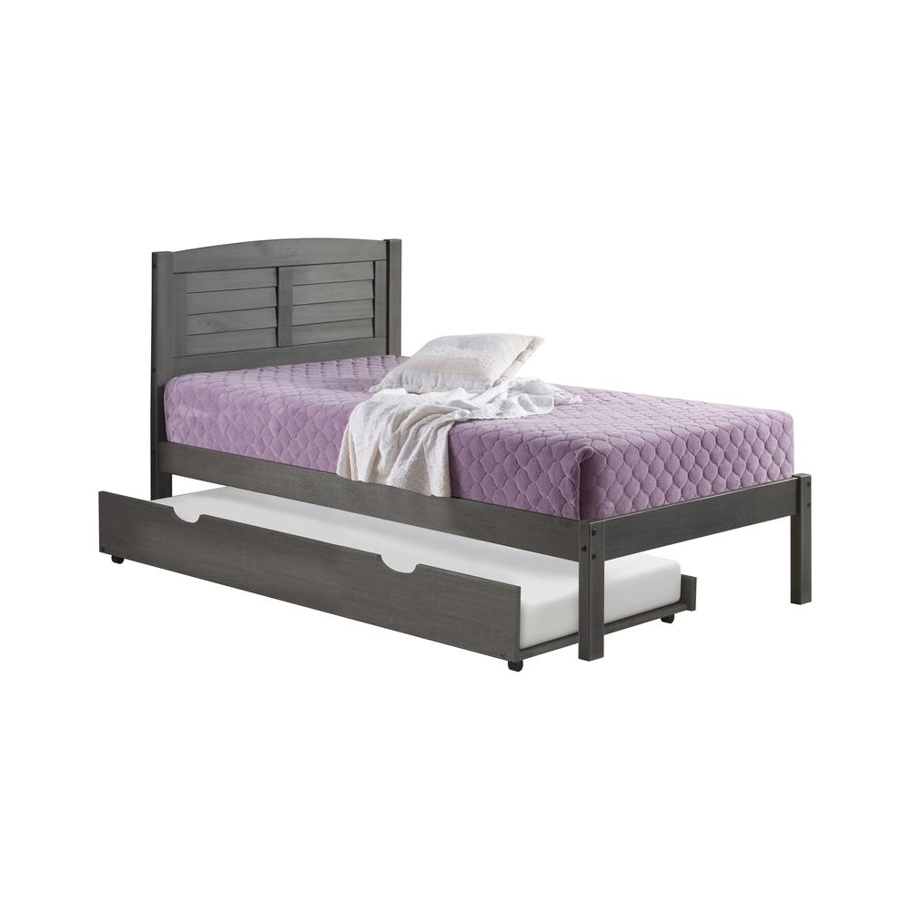 Twin Louver Bed W/Twin Trundle Bed. Picture 2
