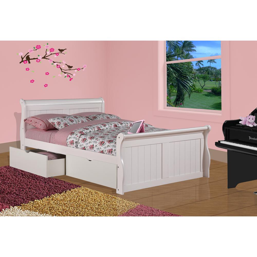 Full Sleigh Bed W/Dual Under Bed Drawers. Picture 1