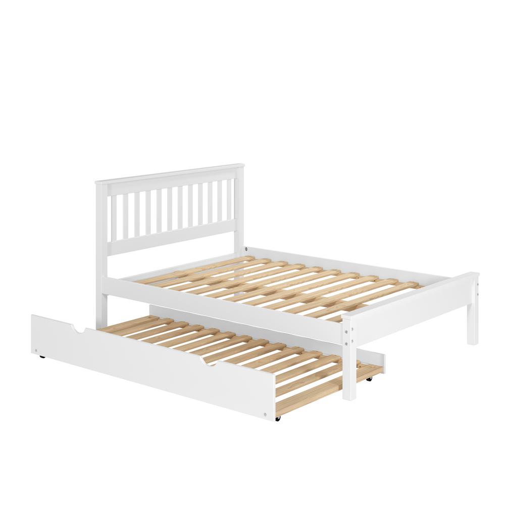 FULL CONTEMPO BED WITH TWIN TRUNDLE BED WHITE FINISH. Picture 1