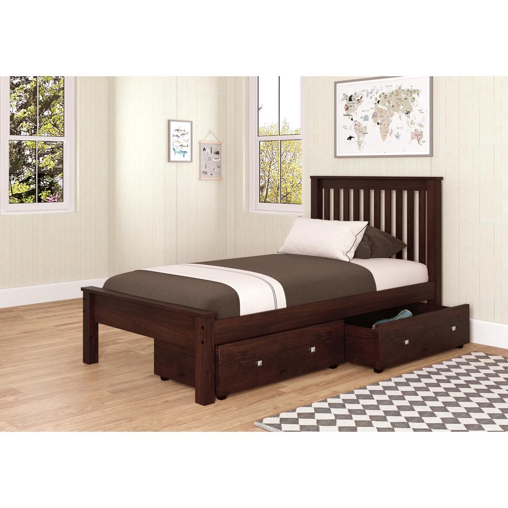 Twin Contempo Bed W/Dual Under Bed Drawers. Picture 2