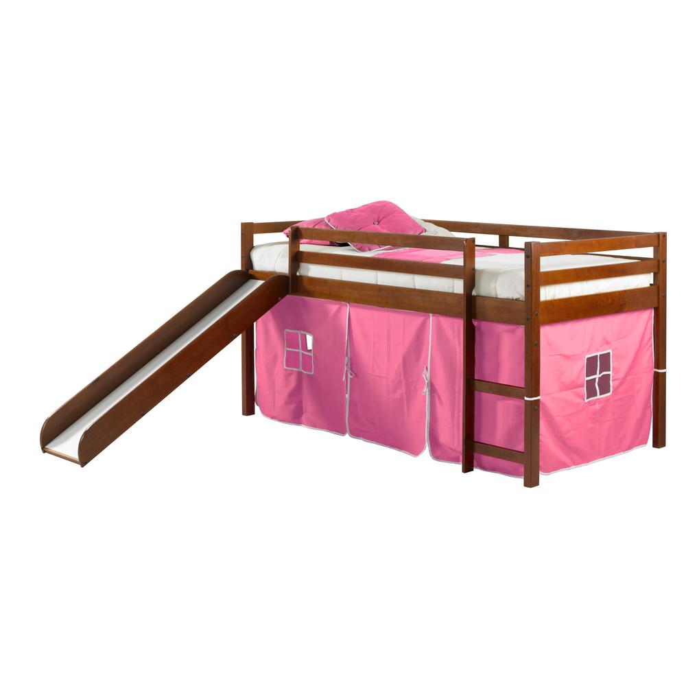 TENT BED ESPRESSO W/PINK TENT KIT. Picture 3