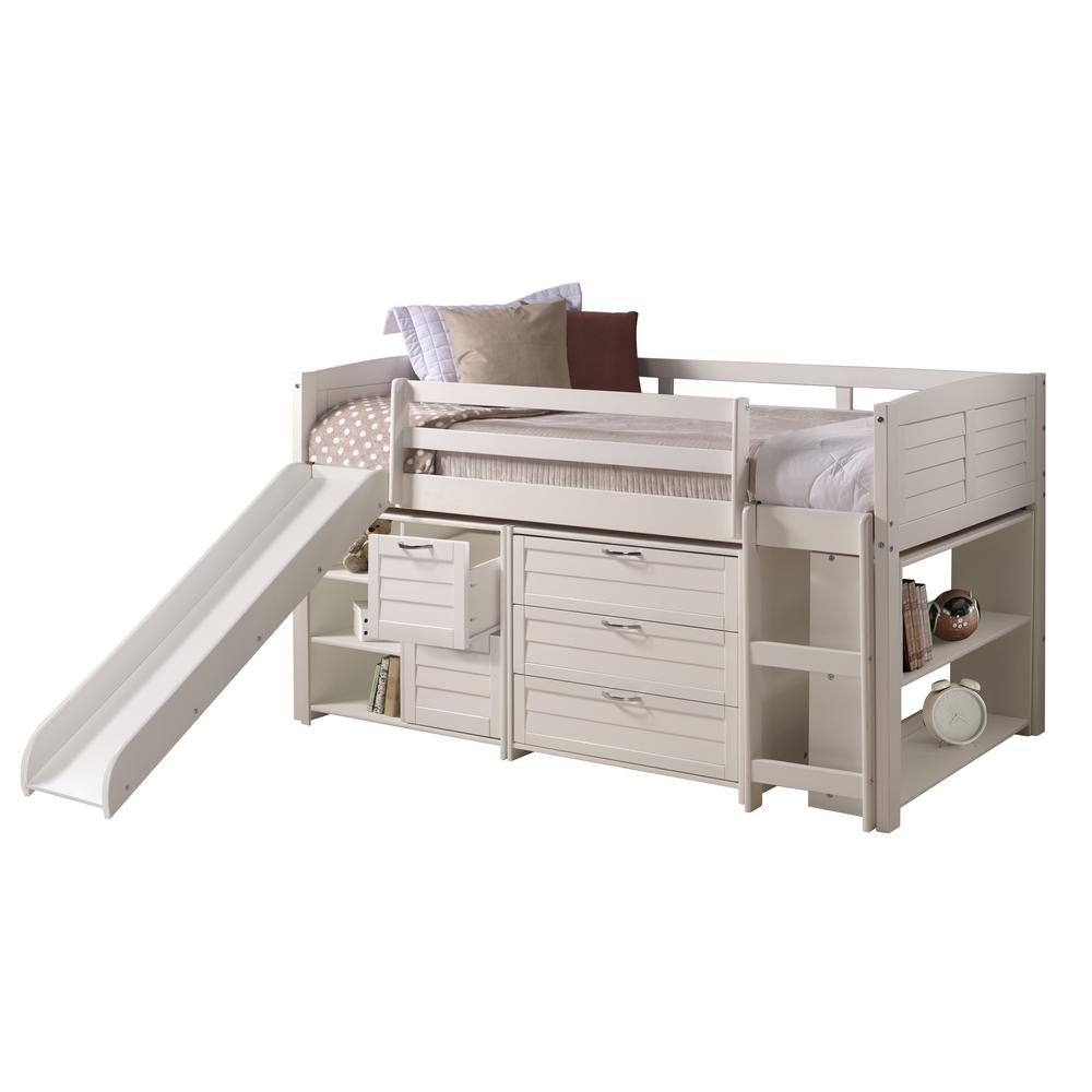 Twin Louver Low Loft W/Slide In White Finish Group A. Picture 1