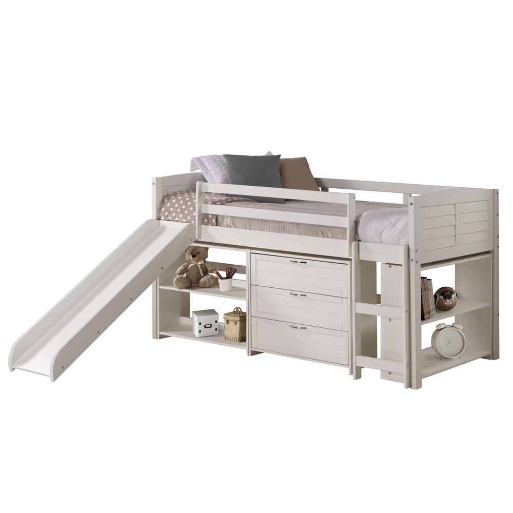 Twin Louver Low Loft W/Slide In White Finish Group B. Picture 1