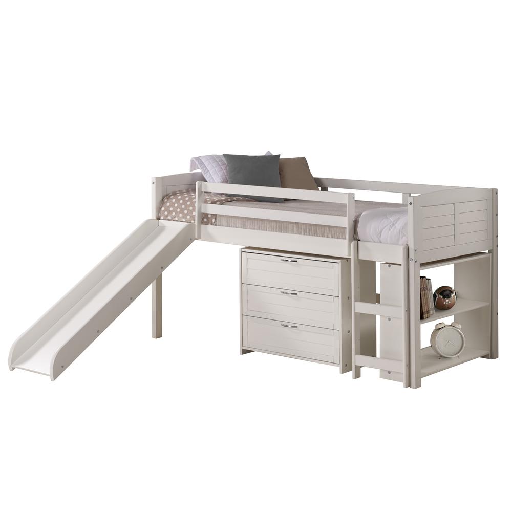 Twin Louver Low Loft W/Slide In White Finish Group C. Picture 1