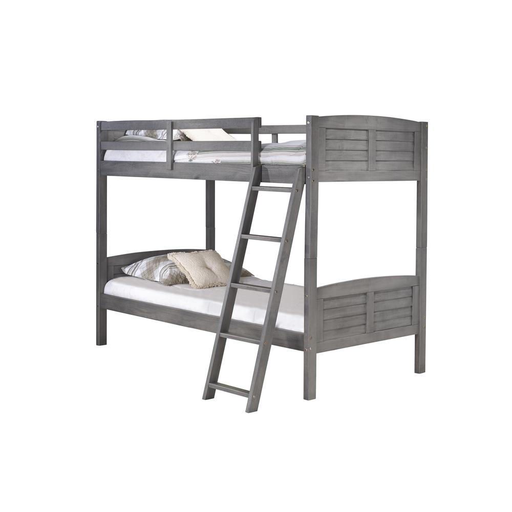 Twin/Twin Louver Bunk Bed, Drawers Or Trundle Not Included. Picture 1
