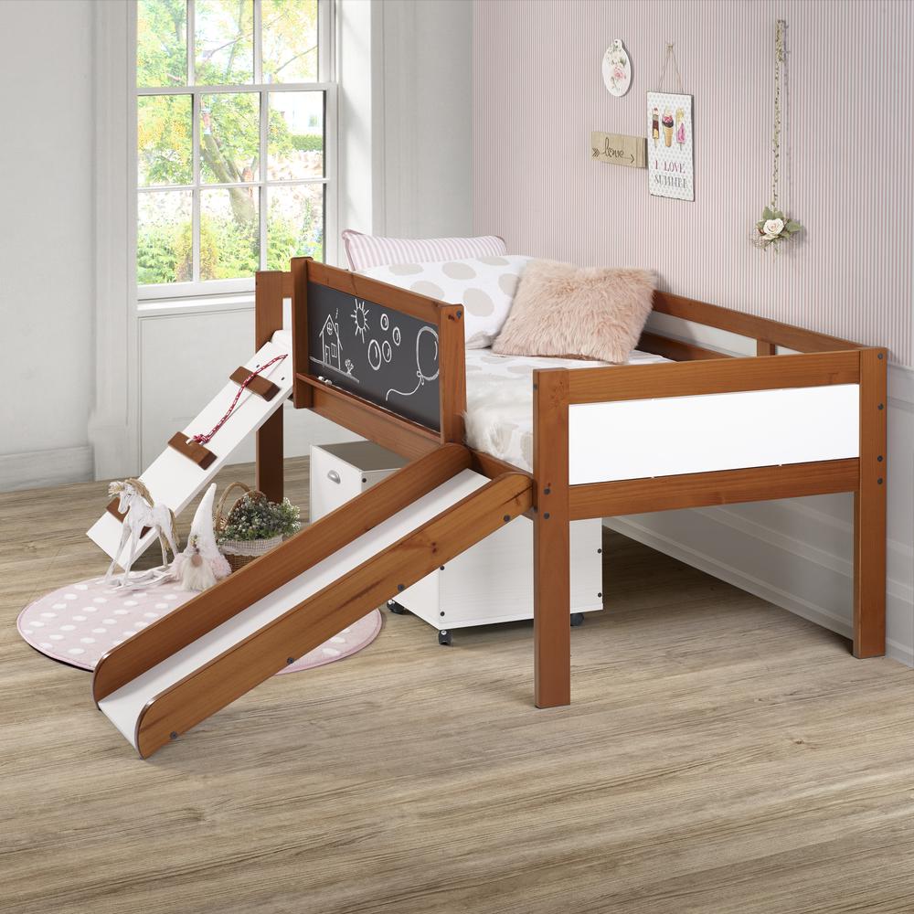 TWIN ART PLAY JUNIOR LOW LOFT WITH TOY BOXES IN ESPRESSO FINISH. Picture 3