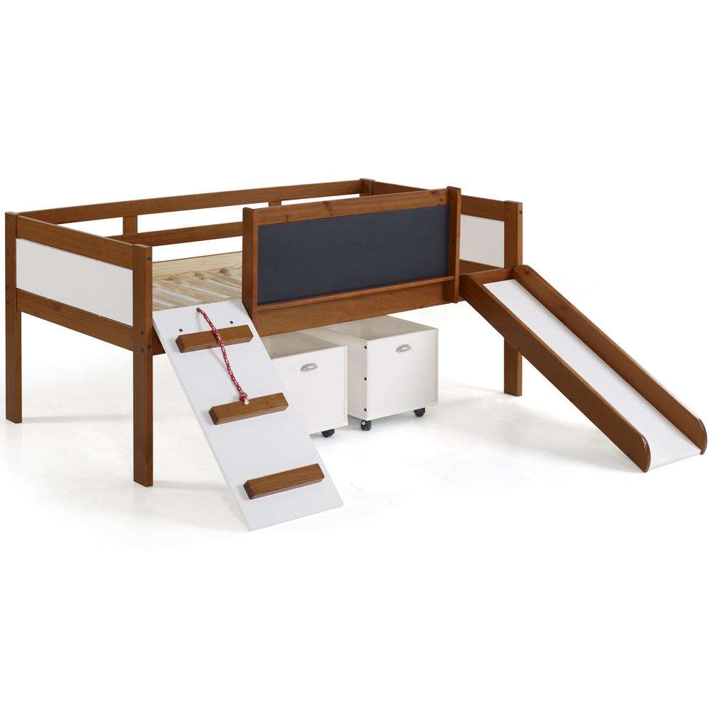 TWIN ART PLAY JUNIOR LOW LOFT WITH TOY BOXES IN ESPRESSO FINISH. Picture 4