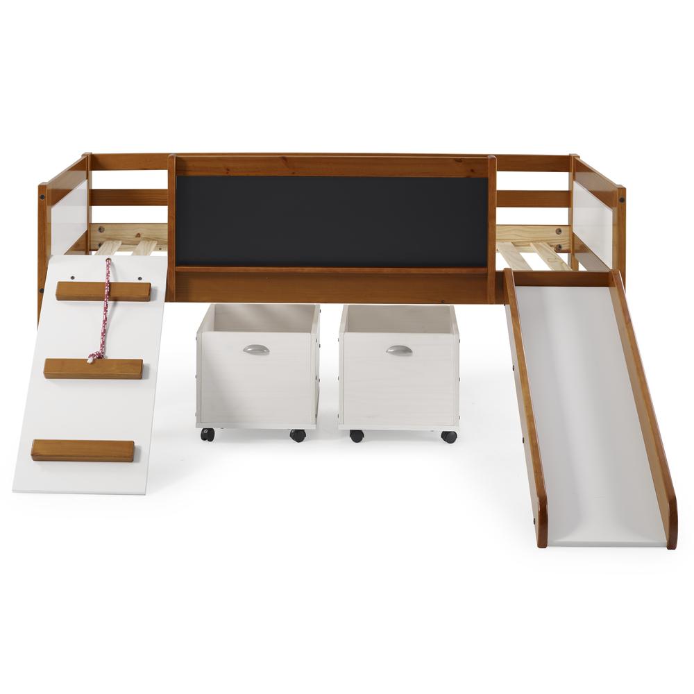 TWIN ART PLAY JUNIOR LOW LOFT WITH TOY BOXES IN ESPRESSO FINISH. Picture 5