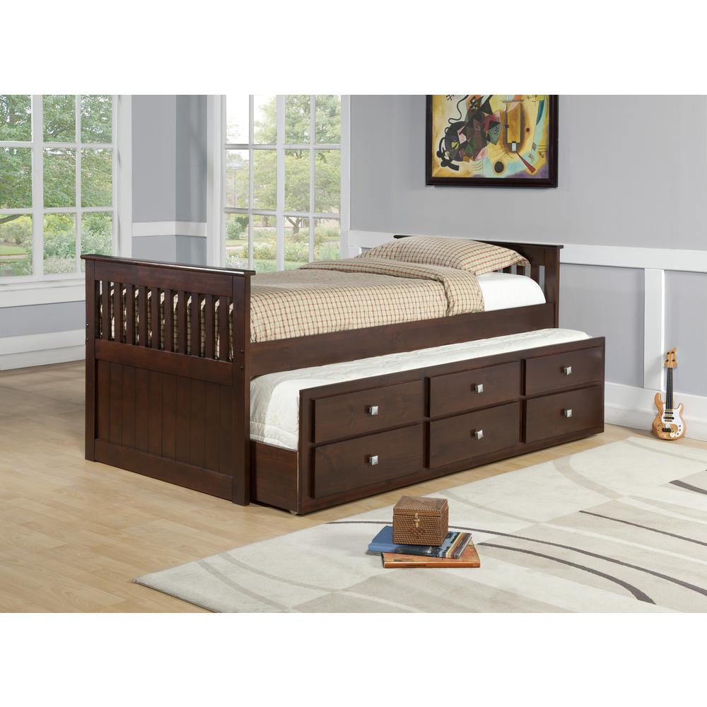 Twin Mission Captains Trundle Bed. Picture 1