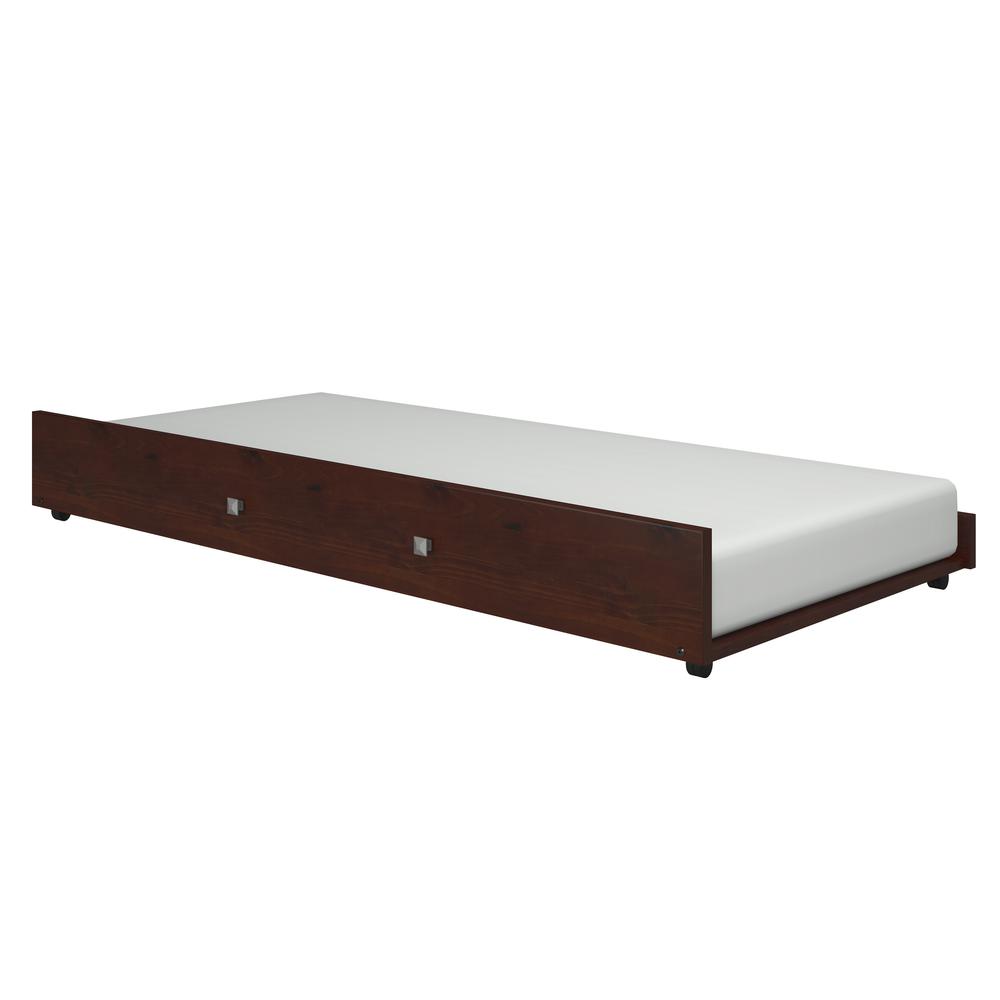 Twin Trundle Bed dark cappuccino finish. Picture 1