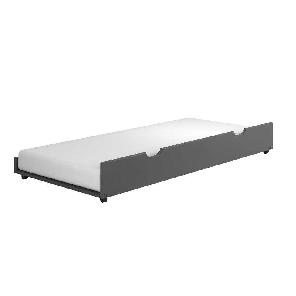 Twin Trundle Bed Grey Finish. Picture 1