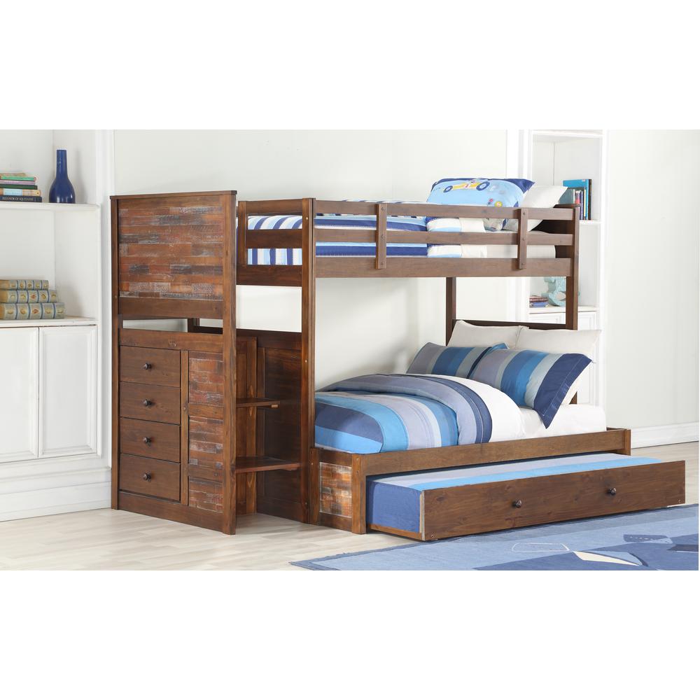 Twin/Full Artesian Stairway Bunkbed W/Twin Trundle Bed. The main picture.