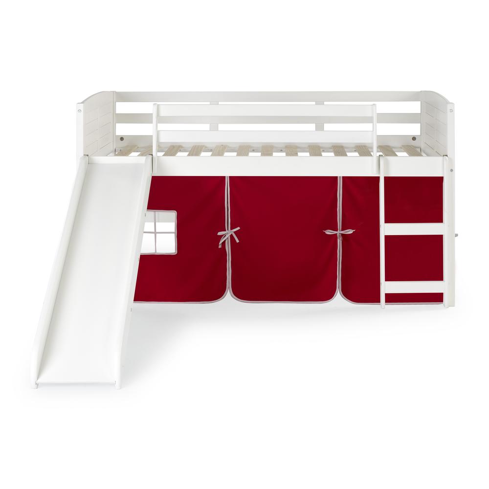 TWIN LOUVER LOW LOFT WHITE W/RED TENT & SLIDE. Picture 5