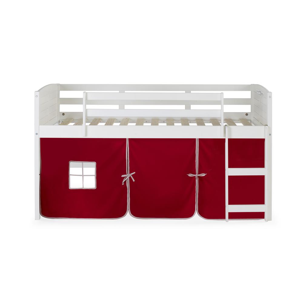 TWIN LOUVER LOW LOFT WHITE W/RED TENT. Picture 4
