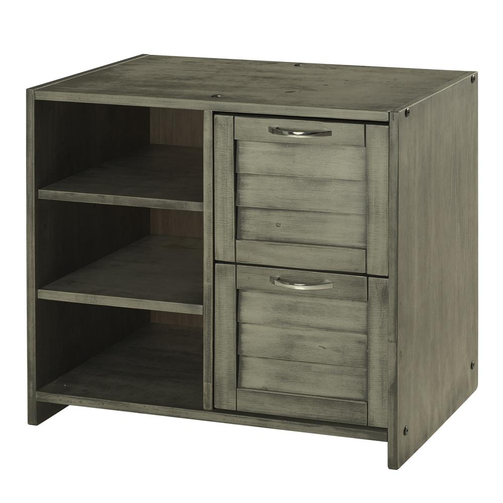 Louver 2 Drawer Chest/Shelves (Rta). Picture 1